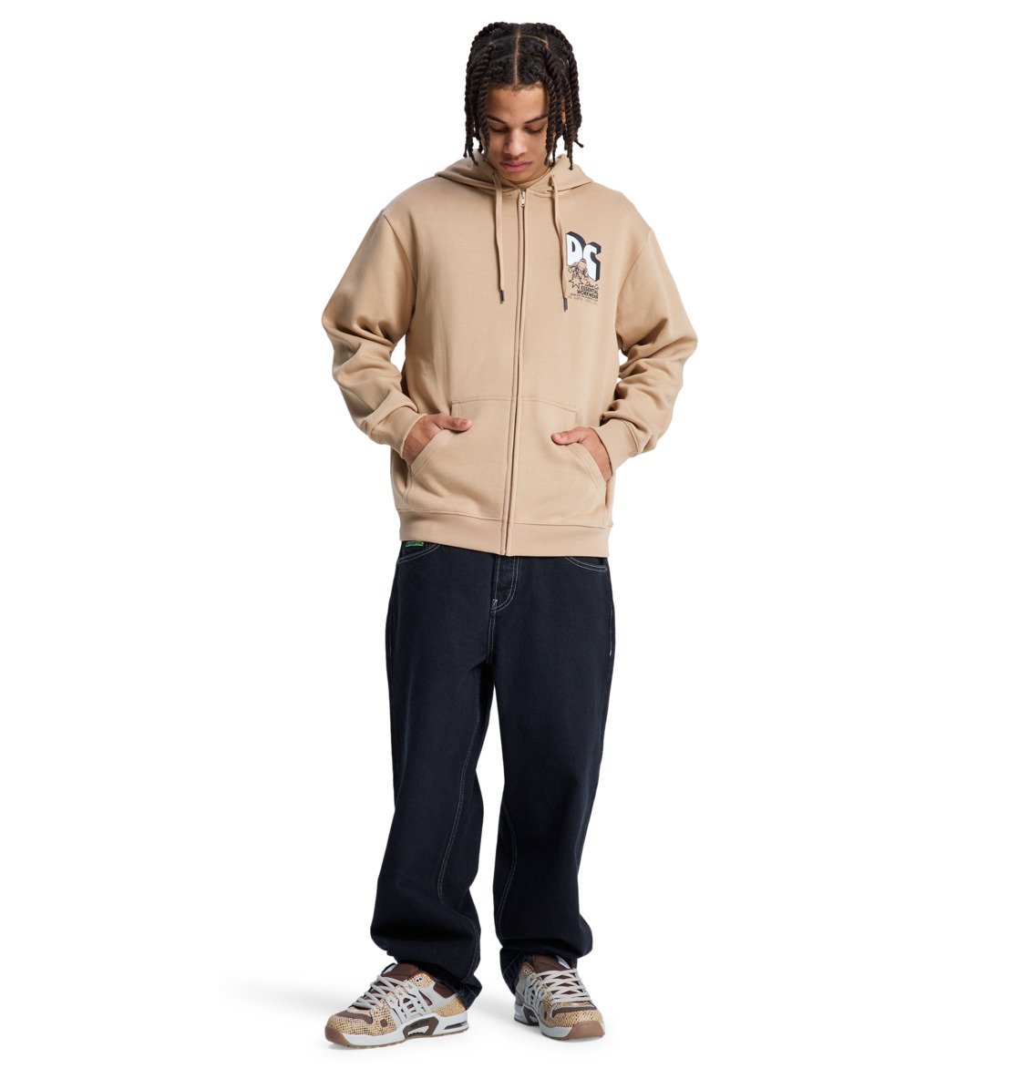 Anodized - Zip-Up Hoodie for Men - Men's Beige Zip-Up Hoodie | DC