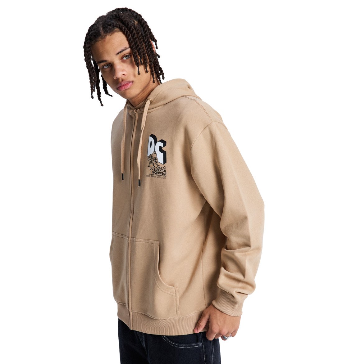 Anodized - Zip-Up Hoodie for Men - Men's Beige Zip-Up Hoodie | DC