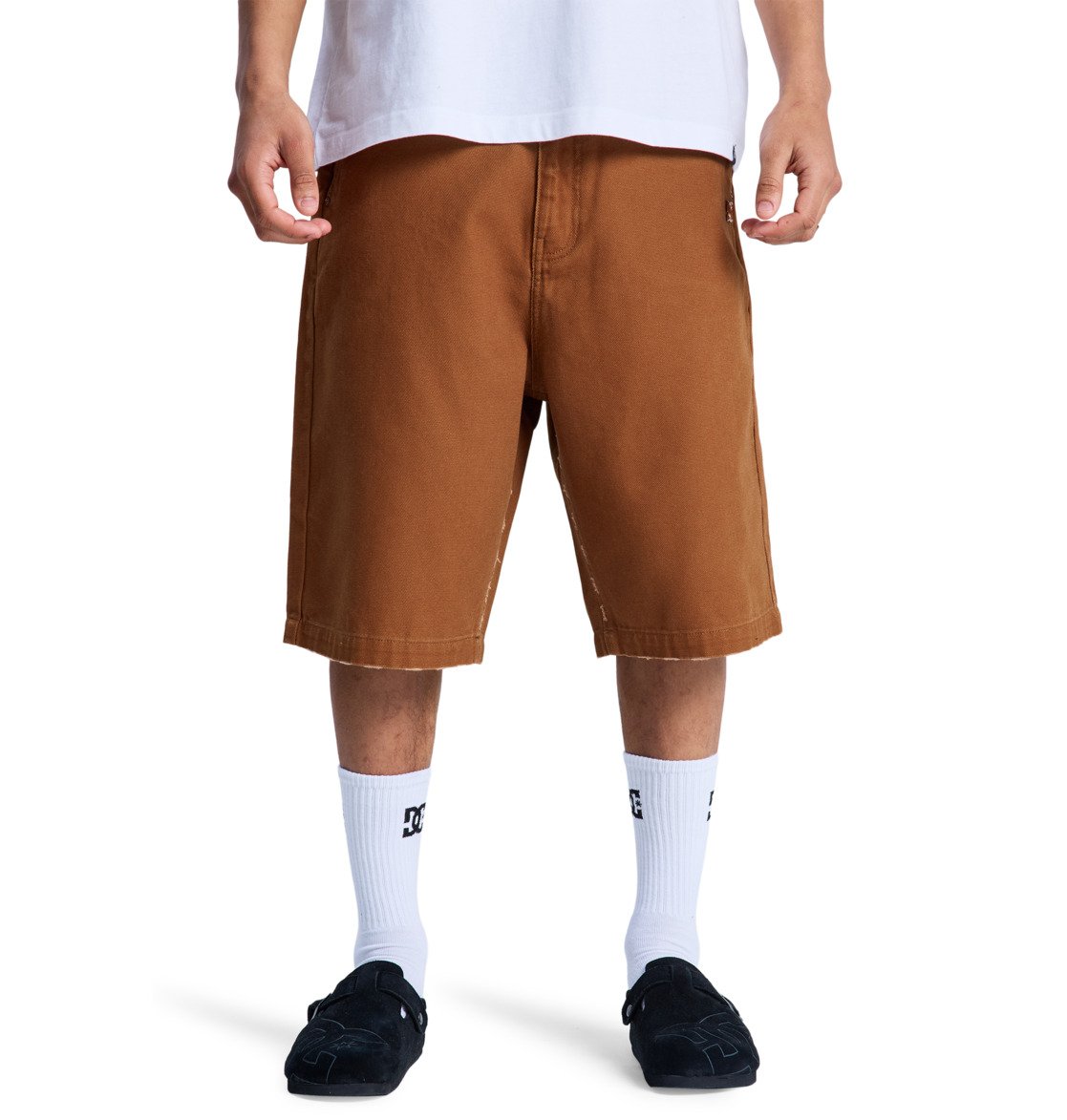Stressed 5 Pocket - Canvas Shorts for Men - Men's Brown Canvas