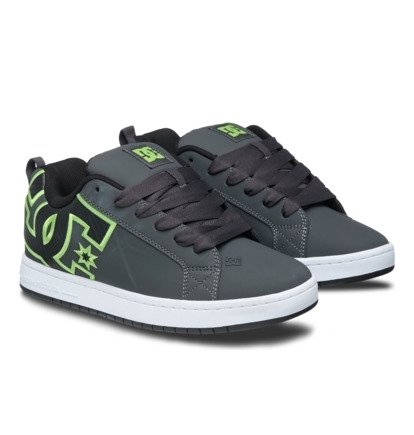 dcshoes, Court Graffik - Chaussures en cuir pour Homme, GREY/BLACK/GREEN (032) Court Graffik - Leather Shoes for Men  300529
