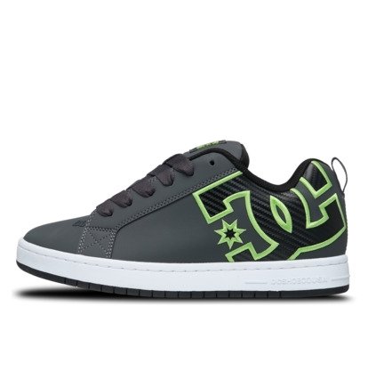 dcshoes, Court Graffik - Chaussures en cuir pour Homme, GREY/BLACK/GREEN (032) Court Graffik - Leather Shoes for Men  300529
