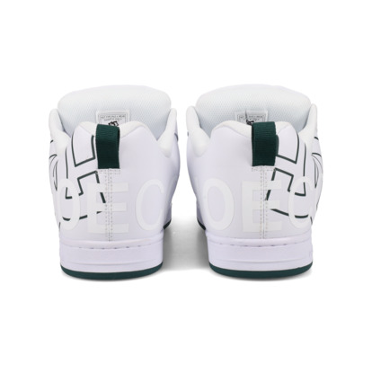 dcshoes, Court Graffik - Scarpe di pelle da Uomo, WHITE/WHTIE/GREEN (114) Court Graffik - Leather Shoes for Men  300529
