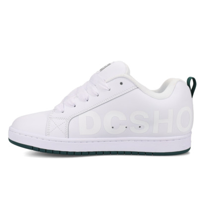 dcshoes, Court Graffik - Scarpe di pelle da Uomo, WHITE/WHTIE/GREEN (114) Court Graffik - Leather Shoes for Men  300529
