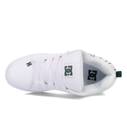 dcshoes, Court Graffik - Scarpe di pelle da Uomo, WHITE/WHTIE/GREEN (114) Court Graffik - Leather Shoes for Men  300529