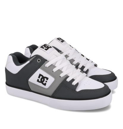 dcshoes, Pure - Scarpe di pelle da Uomo, GREY/GREY/WHITE (027) Pure - Leather Shoes for Men  300660