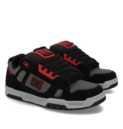 dcshoes, Stag - Chaussures en cuir pour Homme, BLACK/BLACK/RED (009) Stag - Leather Shoes Unisex  320188