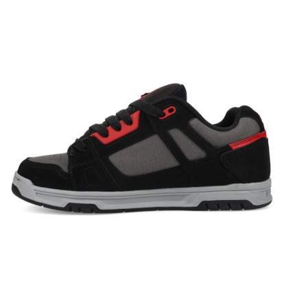 dcshoes, Stag - Chaussures en cuir pour Homme, BLACK/BLACK/RED (009) Stag - Leather Shoes Unisex  320188