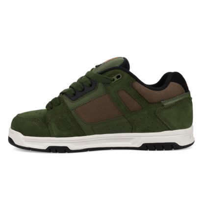 dcshoes, Stag - Chaussures en cuir pour Homme, OLIVE/OFFWHITE (310) Stag - Leather Shoes Unisex  320188