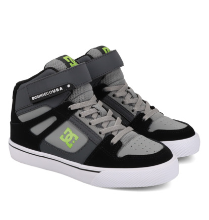 dcshoes, Pure High-Top Ev - High-Top Shoes for Kids, BLACK/GREY/GREY (008) Pure High-Top EV - High-Top Leather Shoes for Kids  ADBS300324