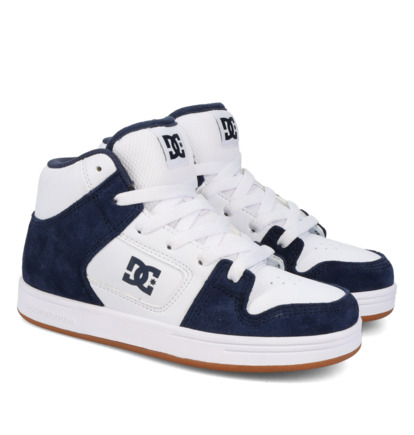 dcshoes, Manteca 4 Hi - Chaussures montantes en cuir pour Enfant, WHITE/NAVY (102) Manteca 4 Hi - Leather High-Top Shoes for Kids  ADBS300395