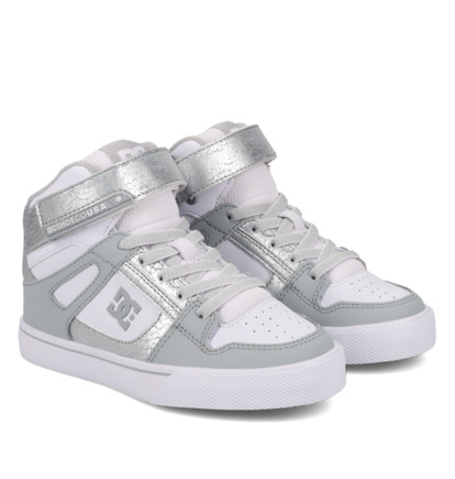 dcshoes, Pure High-Top Ev - High-Top-Schuhe für Kinder, WHITE/SILVER (102) Pure High-Top Ev - High-Top Shoes for Kids  ADGS100099