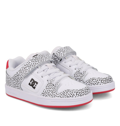 dcshoes, Manteca 4 V - Chaussures en cuir pour Enfant, WHITE/BLACK/HOTPINK (102) Manteca 4 V - Leather Shoes for Kids  ADGS100100
