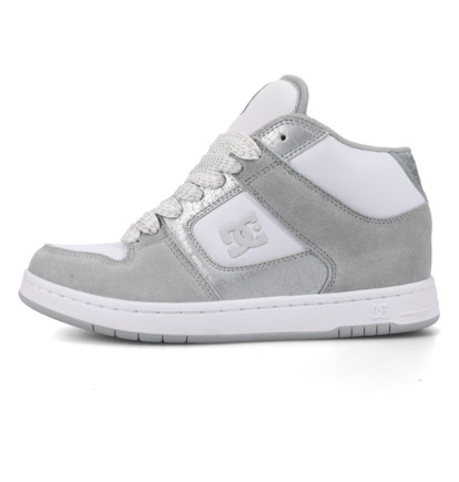 dcshoes, Manteca 4 Mid - Chaussures Mid Top en cuir pour Femme, GREY/WHITE (026) Manteca 4 Mid - Mid-Top Leather Shoes for Women  ADJS100162