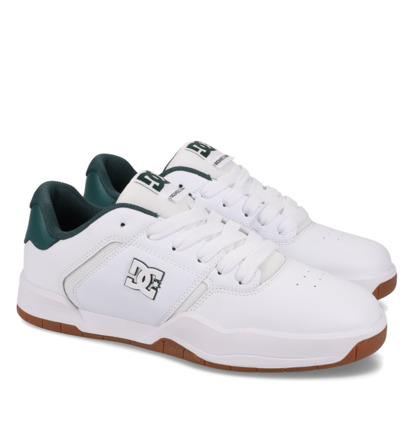 dcshoes, Central - Chaussures en cuir pour Homme, WHITE/GREEN (103) Central - Leather Shoes for Men  ADYS100551