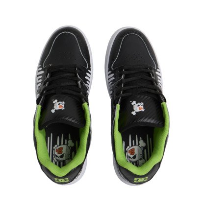 dcshoes, Manteca - Leather Shoes for Men, BLACK/WHITE/GREEN (xkwg) Manteca - Leather Shoes for Men  ADYS100765