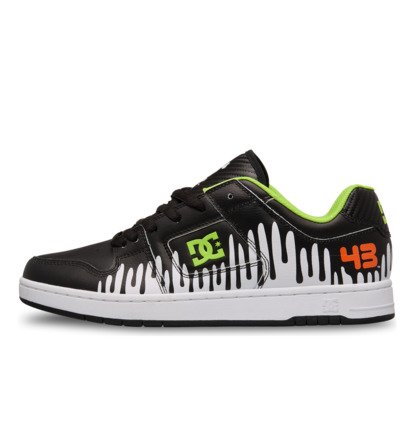 dcshoes, Manteca - Leather Shoes for Men, BLACK/WHITE/GREEN (xkwg) Manteca - Leather Shoes for Men  ADYS100765