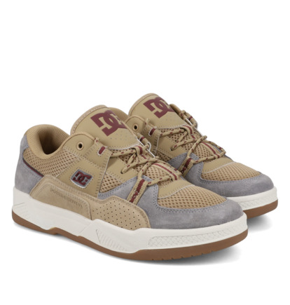 dcshoes, Construct - Scarpe di pelle da Uomo, GREY/TAN/OFFWHITE (026) Construct - Leather Shoes for Men  ADYS100822
