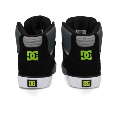 dcshoes, Pure High-Top Wc - High-Top Shoes for Men, BLACK/LIME (008) Pure High-Top - Leather High-Top Shoes for Men  ADYS400043