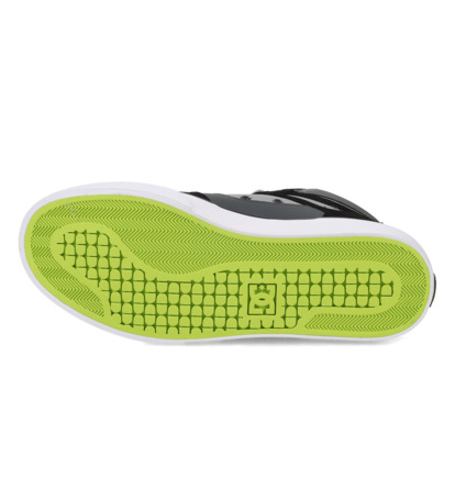 dcshoes, Pure High-Top Wc - High-Top Shoes for Men, BLACK/LIME (008) Pure High-Top - Leather High-Top Shoes for Men  ADYS400043