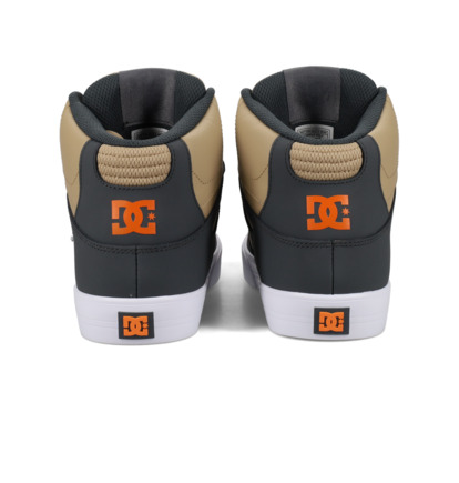 dcshoes, Pure High-Top Wc - High-Top Shoes for Men, GREY/TAN/ORANGE (025) Pure High-Top - Leather High-Top Shoes for Men  ADYS400043