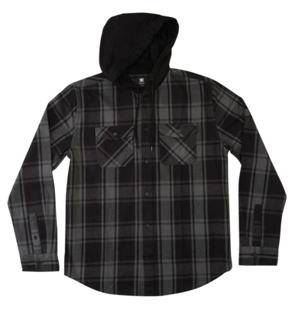 Black fashion hooded shirt mens