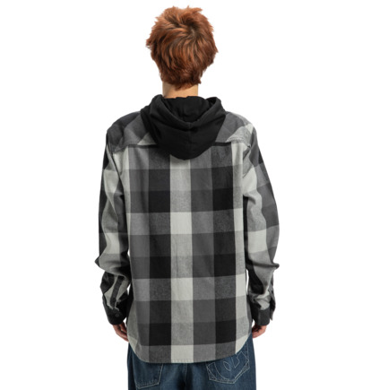dcshoes, Ruckus - Camicia a maniche lunghe con cappuccio da Uomo, BLACK (kvj0) Ruckus - Hooded Long Sleeve Shirt for Men  ADYWT03104