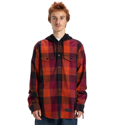 dcshoes, Ruckus - Hooded Long Sleeve Shirt for Men, PICANTE (nqv0) Ruckus - Hooded Long Sleeve Shirt for Men  ADYWT03104