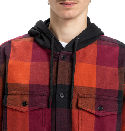 dcshoes, Ruckus - Hooded Long Sleeve Shirt for Men, PICANTE (nqv0) Ruckus - Hooded Long Sleeve Shirt for Men  ADYWT03104