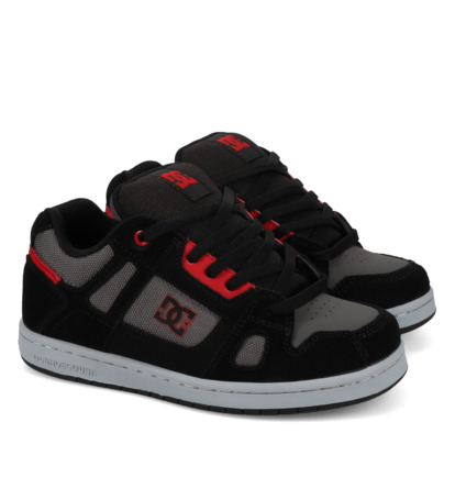 dcshoes, Stag - Leather Shoes for Kids, BLACK/GREY/RED (008) Stag - Shoes for Boys  DC02186