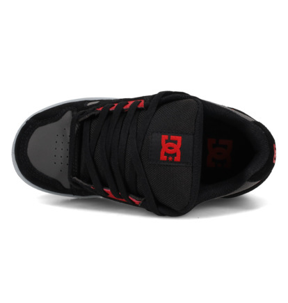 dcshoes, Stag - Leather Shoes for Kids, BLACK/GREY/RED (008) Stag - Shoes for Boys  DC02186