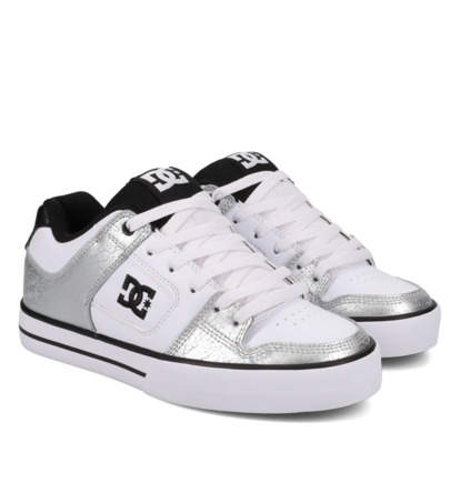 dcshoes, Pure - Chaussures en cuir pour Femme, WHITE/SILVER (102) PURE  DC03068