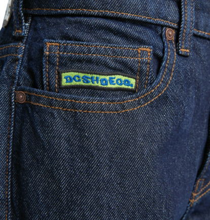 dcshoes, Baggy Cargo Indigo Dye - Pantaloni in denim da Ragazzo 8-16, DARK DENIM (brq0) Baggy Cargo Indigo Dye - Denim Trousers for Boys 8-16  EDBDP03059