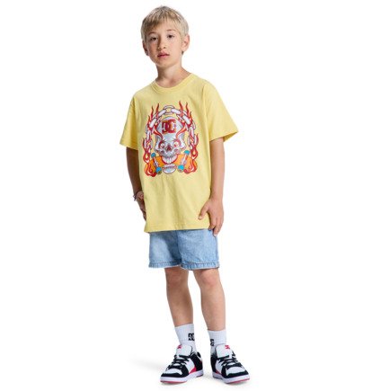 Burning Skull - Short Sleeve T-Shirt for Boys 8-16  EDBZT03455