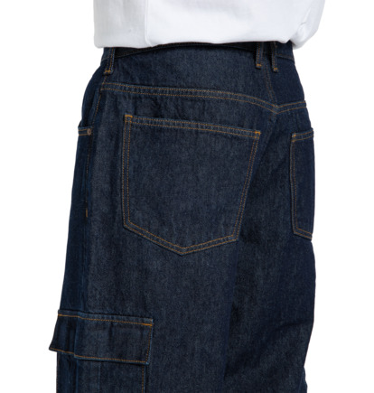 dcshoes, Worker Baggy Denim Cargo Rir - Jeans in denim da Uomo, DARK DENIM (brq0) Worker Baggy Denim Cargo Rir - Denim Jeans for Men  EDYDP03428
