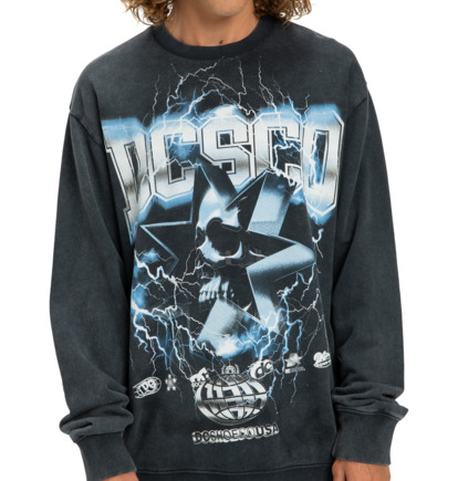 dcshoes, Skull Shock - Felpa da Uomo, BLACK (kvj0) Skull Shock - Sweatshirt for Men  EDYSF03251