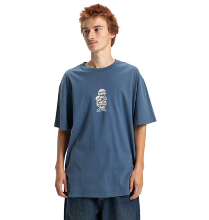 dcshoes, Laugh Stack - T-Shirt à manches courtes pour Homme, DARK DENIM (brq0) Laugh Stack - Short Sleeve T-Shirt for Men  EDYZT04359