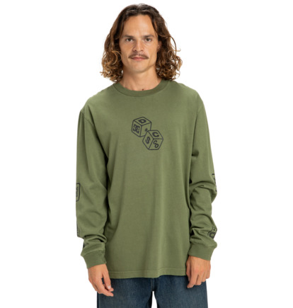 dcshoes, Hi Rolling Hls - T-shirt manches longues pour Homme, BRONZE GREEN (gqq0) Hi Rolling Hls - Long Sleeve T-Shirt for Men  EDYZT04365
