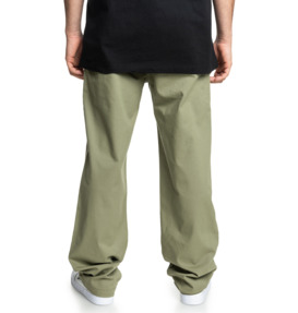 dcshoes, Worker Relaxed - Chino pour Homme, DEEP LICHEN GREEN (tpc0) Worker Relaxed - Chino Trousers for Men  ADYNP03098