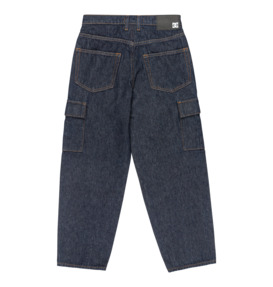 dcshoes, Baggy Cargo Indigo Dye - Pantaloni in denim da Ragazzo 8-16, DARK DENIM (brq0) Baggy Cargo Indigo Dye - Denim Trousers for Boys 8-16  EDBDP03059