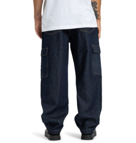 dcshoes, Worker Baggy Denim Cargo Rir - Jeans in denim da Uomo, DARK DENIM (brq0) Worker Baggy Denim Cargo Rir - Denim Jeans for Men  EDYDP03428