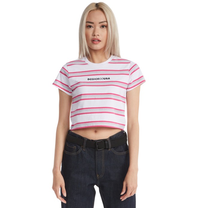 Effortless Stripe - Cropped T-Shirt for Women  ADJKT03014