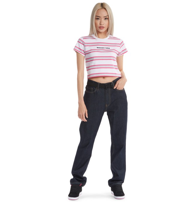 Effortless Stripe - Cropped T-Shirt for Women  ADJKT03014