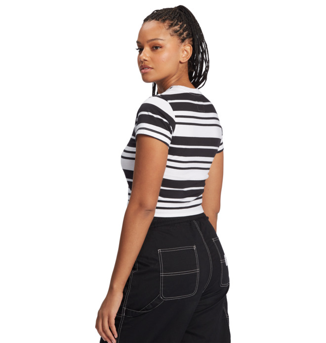 Effortless seam Stripe - Cropped T-Shirt for Women ADJKT03026
