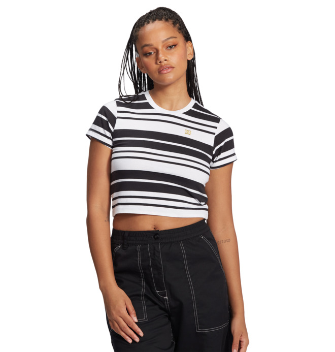 Effortless seam Stripe - Cropped T-Shirt for Women ADJKT03026