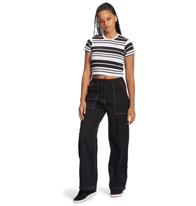 Effortless seam Stripe - Cropped T-Shirt for Women ADJKT03026