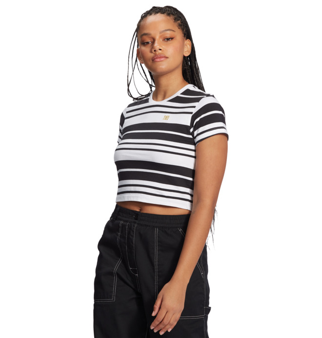 Effortless seam Stripe - Cropped T-Shirt for Women ADJKT03026