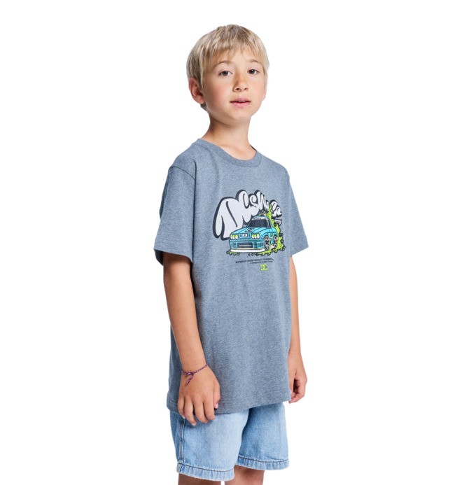 dcshoes, Tire Fire - T-Shirt à manches courtes pour Garçon 8-16 ans, DARK GREY HEATHER (krdh) Tire Fire - Short Sleeve T-Shirt for Boys 8-16  EDBZT03442