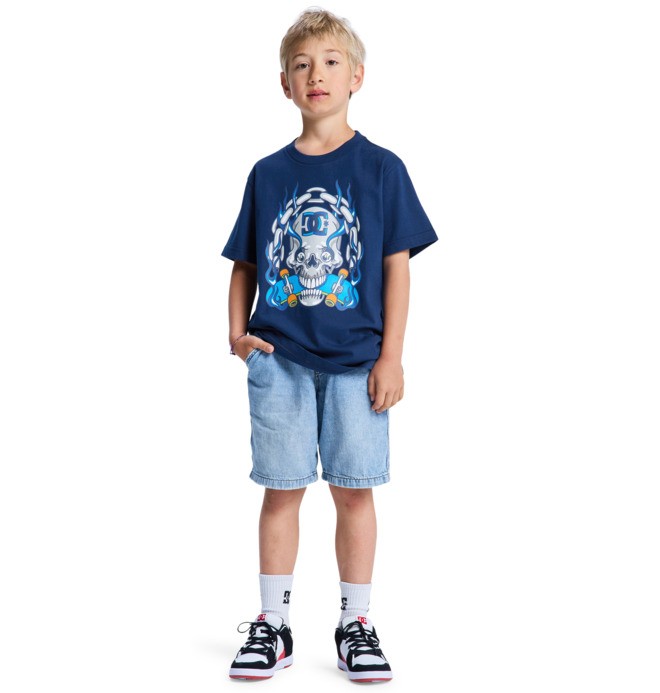 Burning Skull - Short Sleeve T-Shirt for Boys 8-16  EDBZT03455