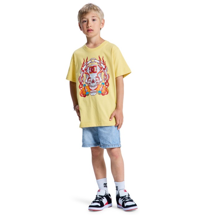 Burning Skull - Short Sleeve T-Shirt for Boys 8-16  EDBZT03455