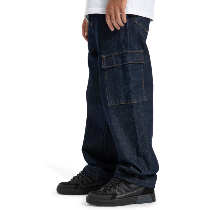 Worker Baggy Denim Cargo Rir - Denim Jeans for Men  EDYDP03428